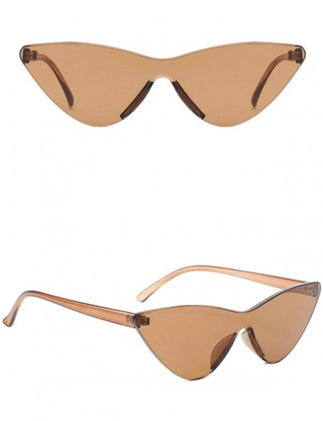 Round Europe and America sunglasses avant-garde hot candy color Glasses - Khaki - CQ18Q623TL3 $7.49