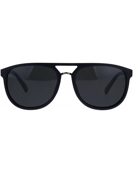 Rectangular Mens Classic Mod Thin Plastic Racer Pilots Sunglasses - Navy Black - CB188TWGM2M $10.62