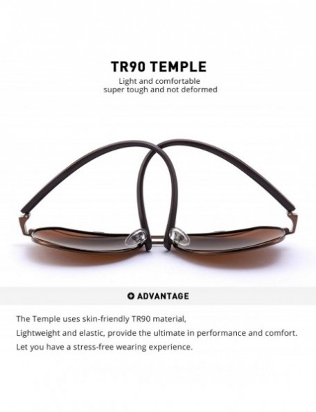 Aviator Polarized Sunglasses for Men - Fishing Sunglasses Metal Frame UV 400 Protection with TR Legs - Brown - CS18A374DRT $2...