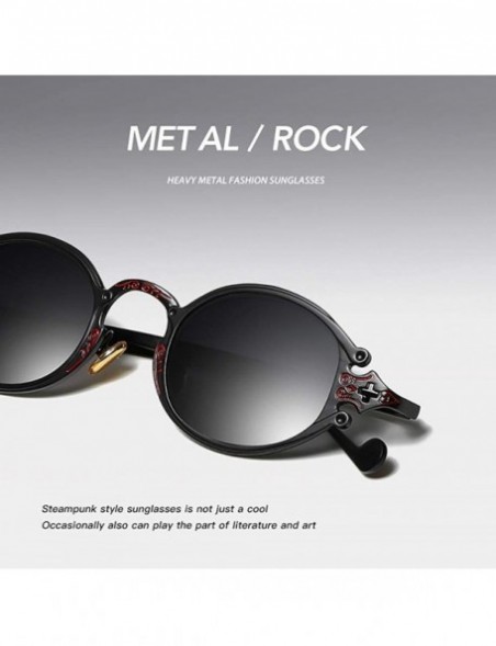 Oval Gothic Retro Steampunk sunglasses oval Vintage sunglasses for men women Metal Frame sunglasses - 5 - CQ18AW5S3N9 $14.60