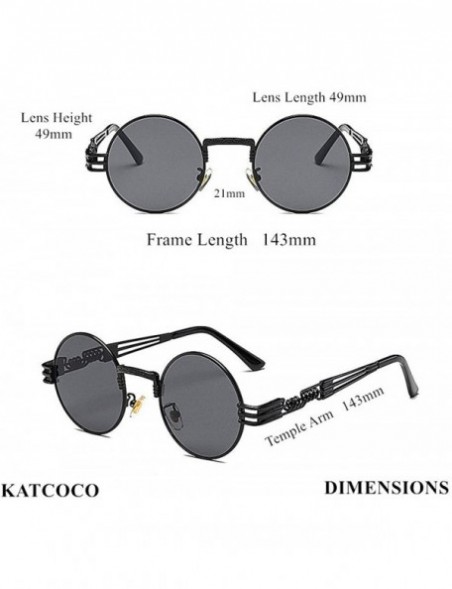 Oval Hippie Sunglasses WITH CASE Retro Classic Circle Lens Round Sunglasses Steampunk Colored - CQ192RIEH2L $15.53