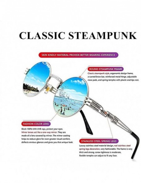 Oval Hippie Sunglasses WITH CASE Retro Classic Circle Lens Round Sunglasses Steampunk Colored - CQ192RIEH2L $15.53