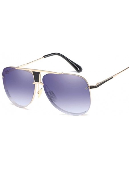 Aviator Men's and women's Sunglasses retro clam glasses metal sunglasses in Europe and America - B - CR18Q7C9NII $26.46