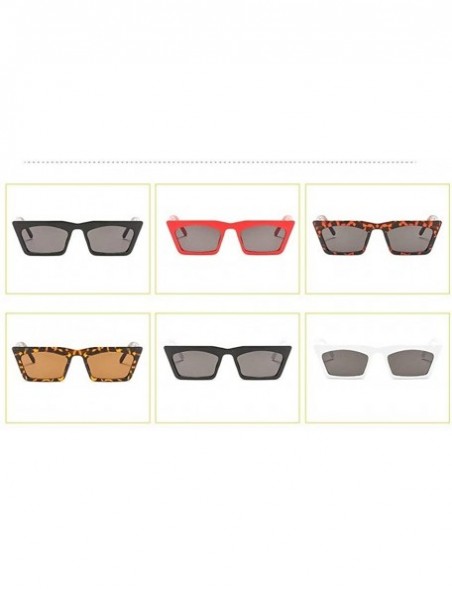 Rectangular 2019 Trend Vintage Small frame Retro Cat Sun Glasses Fashion Women Rectangular Skinny Sunglasses - CL18N0G4Q9G $1...