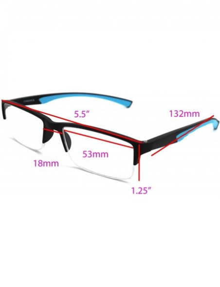 Rimless 6904 SECOND GENERATION Semi-Rimless Flexie Reading Glasses NEW - A1 Baby Blue - CE18WW7UGUQ $15.61