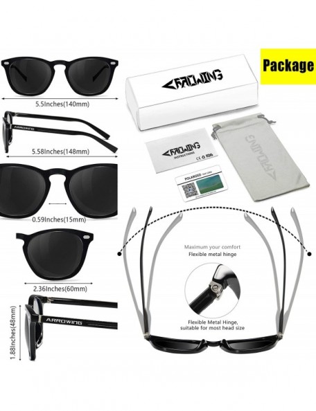 Square Polarized Protection Sunglasses - Black Frame/Black Lens - C9194R3X52H $14.46