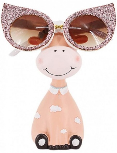 Cat Eye Sparkling Crystal Cat Eye Sunglasses UV Protection Rhinestone Sunglasses - Pink-c - C51939HAWDZ $15.47