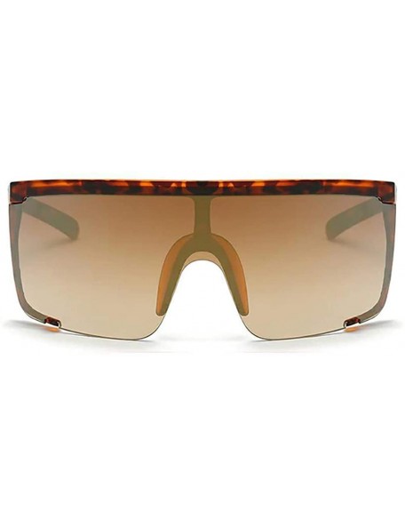 Oversized Large Cybertic Mirror Wrap Around Full Coverage Sunglasses - Leopard - C818W37TEQK $14.14