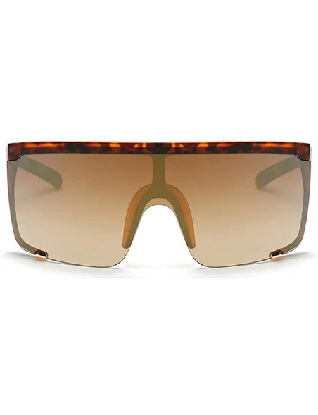 Oversized Large Cybertic Mirror Wrap Around Full Coverage Sunglasses - Leopard - C818W37TEQK $14.14