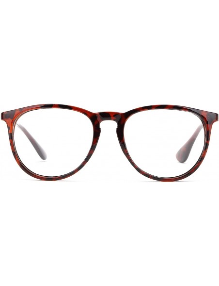 Round Unisex Erika Style Spring Hinge High Fashion Clear Lens Glasses - Tortoise/Gold - CV11G6GRKQL $9.85