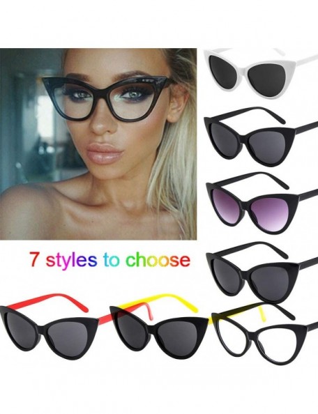 Cat Eye Large Retro Sexy Cat Eye Shape Sunglasses Unisex Black-rimmed Glasses for Men Women - One Piece - B - CR196U6Z8GW $6.71