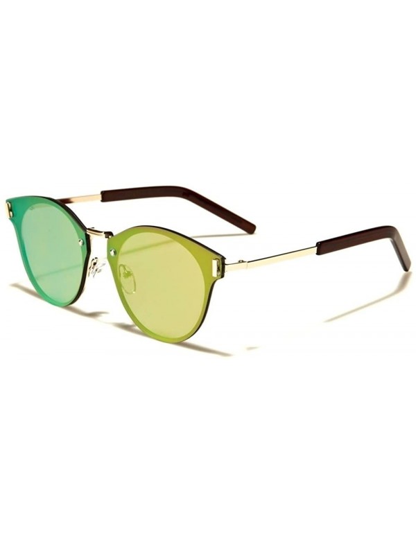 Round Mirrored Lens Mens Womens Vintage Retro Style Fashion Round Sunglasses - Gold - CH1892IOQIL $16.59