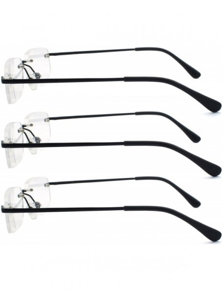 Rimless Rimless Reading Glasses Frameless Readers - 3pk Black - C712BI2W3CX $12.81