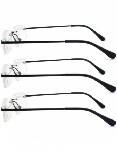 Rimless Rimless Reading Glasses Frameless Readers - 3pk Black - C712BI2W3CX $12.81