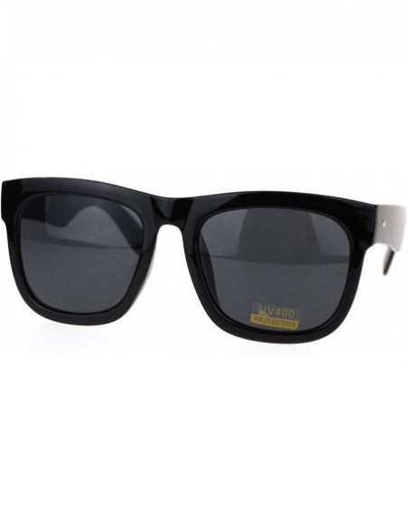 Square Oversized Square Sunglasses Black Thick Horn Rim Frame UV 400 - CU187UX9UQZ $10.60