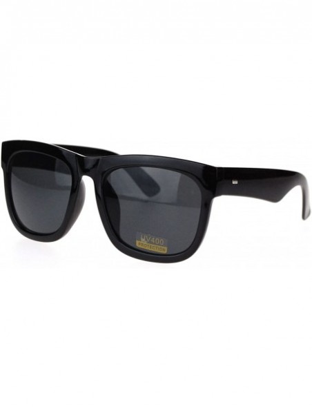 Square Oversized Square Sunglasses Black Thick Horn Rim Frame UV 400 - CU187UX9UQZ $10.60