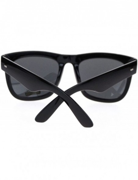 Square Oversized Square Sunglasses Black Thick Horn Rim Frame UV 400 - CU187UX9UQZ $10.60