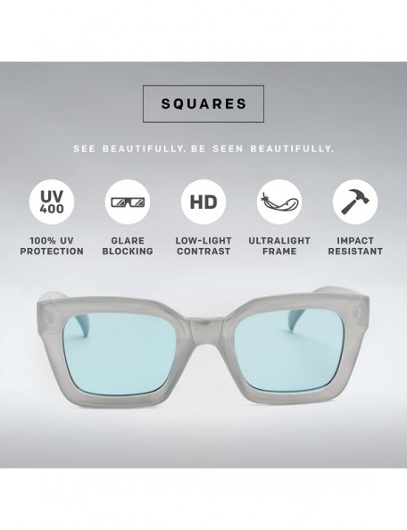 Square Designer Square Women's Sunglasses - Trendy Womens Fashion Glasses with UV Sun Protection - CV18EMH8QO8 $7.29