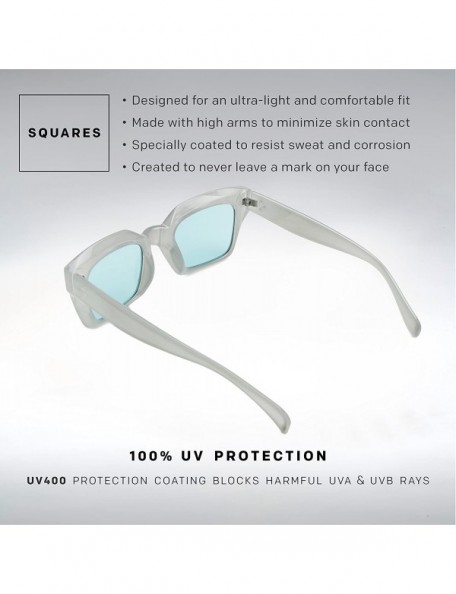 Square Designer Square Women's Sunglasses - Trendy Womens Fashion Glasses with UV Sun Protection - CV18EMH8QO8 $7.29