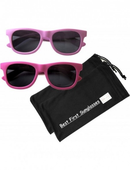 Wayfarer Vintage 2 Pack - Baby - Toddler's First Sunglasses for Ages 1-2 Years - Hot Pink and Fuchsia - C918E4D4L29 $9.10