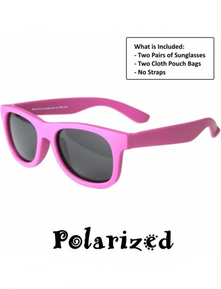 Wayfarer Vintage 2 Pack - Baby - Toddler's First Sunglasses for Ages 1-2 Years - Hot Pink and Fuchsia - C918E4D4L29 $9.10