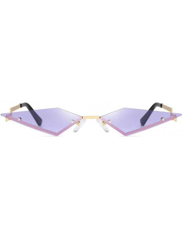 Square Sunglasses Fashion Irregular Man Women Cat Eye Sunglasses Glasses Shades Vintage Retro - Purple - CT1960693QY $23.30