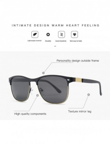 Round Fashion men's TAC1.1 polarized sunglasses driving sunglasses - Gold Grey C2 - CH1905R7ZNU $18.80