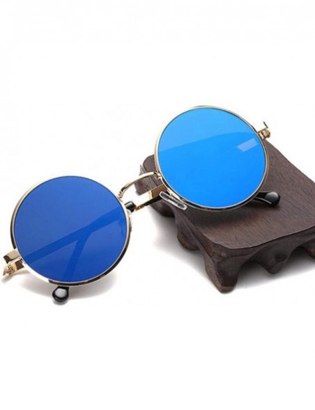 Round HD Retro Round Flat Sunglasses Women Men Unisex Metal Mirror Sun Glasses For 2 - 5 - CC18YZXU73Q $7.74