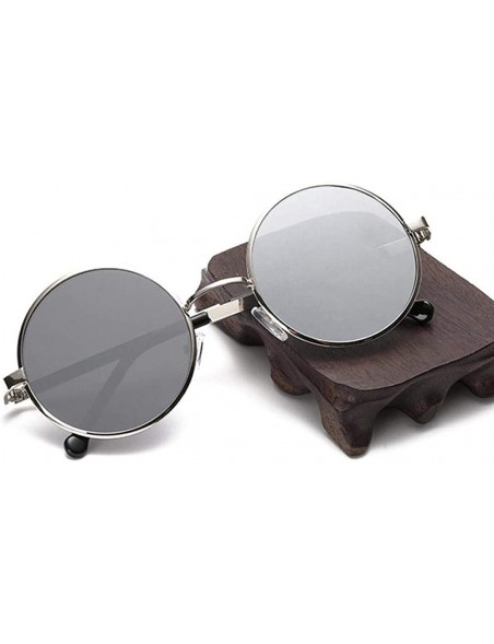 Round HD Retro Round Flat Sunglasses Women Men Unisex Metal Mirror Sun Glasses For 2 - 5 - CC18YZXU73Q $7.74