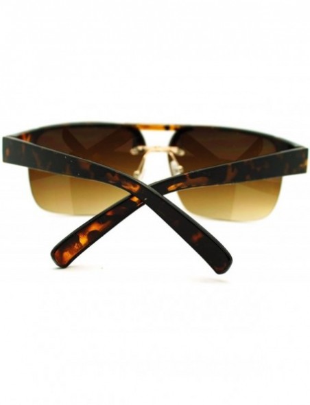 Rimless Mens Fashion Sunglasses Half Rim Square Flat Top Frame - Tortoise - CM186M6NOUW $9.08