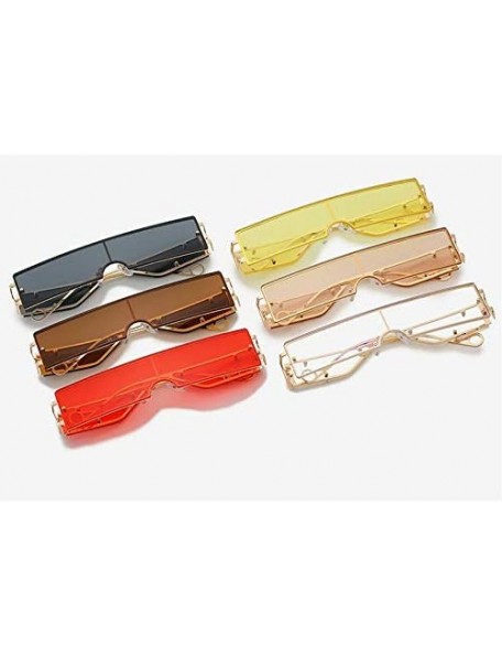 Rectangular Fashion Small Rectangle Sunglasses Women Ultralight Candy Color Metal Frame One Piece Sun Glasses - CE194E9AMZE $...