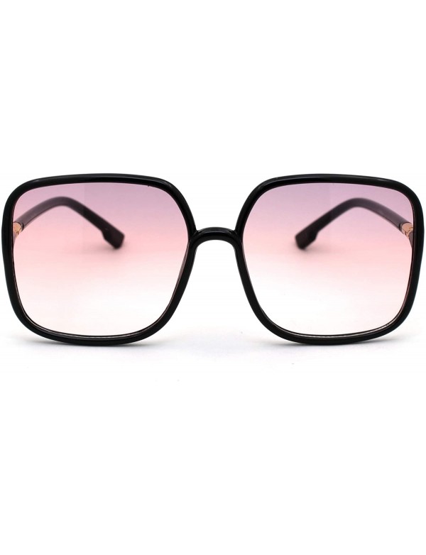 Square Womens Mod Rectangular Oversize Butterfly Sunglasses - Black Purple Pink - CK18Z0INTD9 $13.86