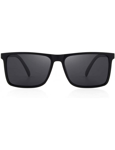 Oversized DESIGN Men Polarized Rectangle Sunglasses 100% UV Protection S8296 C01 Black - C02 Blue - CC18XGGTXIG $15.30