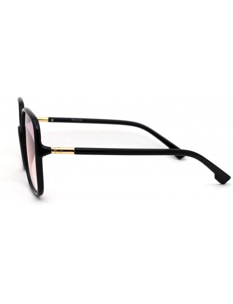 Square Womens Mod Rectangular Oversize Butterfly Sunglasses - Black Purple Pink - CK18Z0INTD9 $13.86