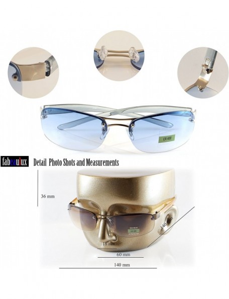 Round Semi-Rimless Color Tinted Clear Arm Eyeglasses Wrap Sunglasses A218 - Copper Copper - CU18GXNA2D9 $10.73