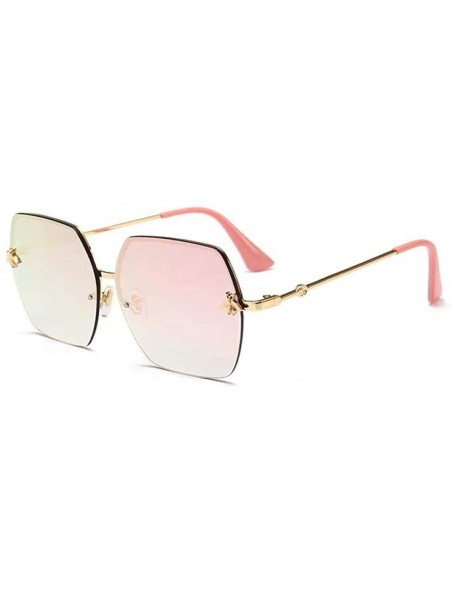 Square Sunglasses square sunglasses frame metal sunglasses small bee marine film sun Europe and the United States women - CA1...