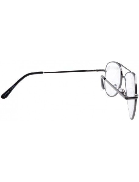 Aviator Spring Hinges Polycarbonate Lens Pilot BiFocal Reading Glasses +1.0 - 1502 Clear Lens - C71212IKG13 $12.82