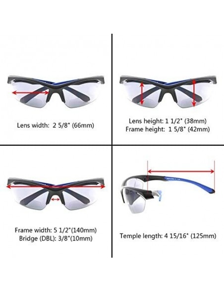 Sport Retro Mens Womens Sports Half-Rimless Bifocal Sunglasses - Matte Transparent - CO189AKEXXN $20.60