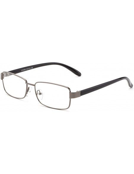 Square "Bruce" Aluminum Brushed Prescription Ready Clear Lens Rx Frames - Gunmetal/Black - C912KRZED7Z $13.26