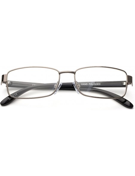 Square "Bruce" Aluminum Brushed Prescription Ready Clear Lens Rx Frames - Gunmetal/Black - C912KRZED7Z $13.26