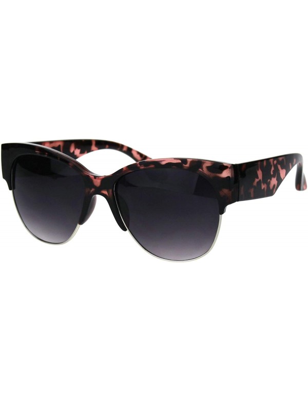 Butterfly Womens Bold Top Rim Sunglasses Designer Style Fashion Shades UV 400 - Pink Tortoise - CK18OCWK6SZ $12.96