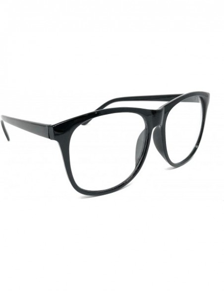 Square Nerd Glasses Classic Fashion Frame Clear Lens Square Round Rectangle - Black Tall- Clear - CG18WYMKYN3 $10.29