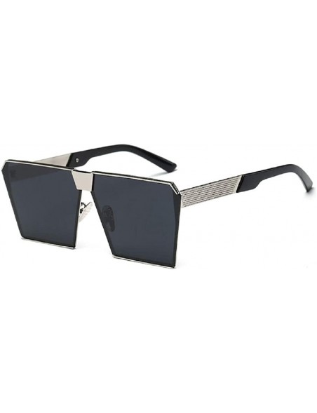 Rimless Fashion Designer Women Sunglasses Oversized Flat Top Square Frame Metal Gradient Lens - F - CF18RKYREU3 $12.42