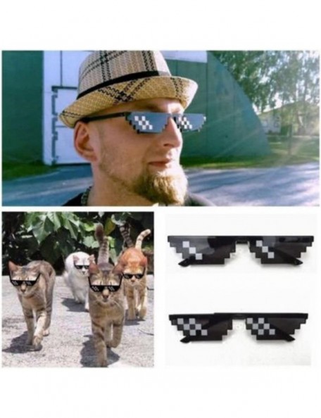 Square Thug Life Pixelated Sunglasses Mosaic Glasses Party Deal With It Hip Hop MLG Shades Toy 8-Bit 4 Style - Style 3 - C518...