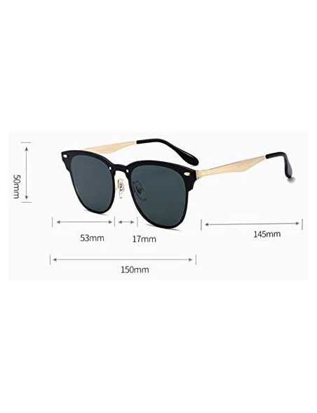 Square Fashion Rivet Sunglasses Women Men Vintage Metal Frame Driving Sun glasses - Gold/Green - CD197XYM04K $14.79