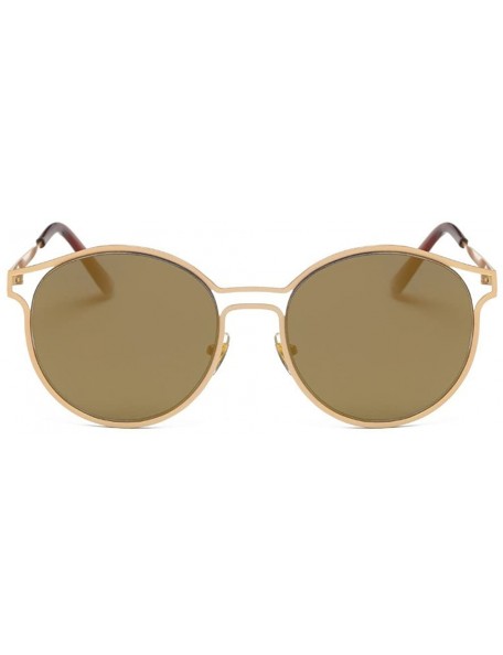 Square Sunglasses Oval Goggles Eyeglasses Glasses Eyewear UV - Gold - C418QOHW252 $10.60