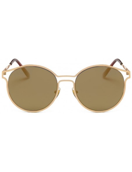 Square Sunglasses Oval Goggles Eyeglasses Glasses Eyewear UV - Gold - C418QOHW252 $10.60