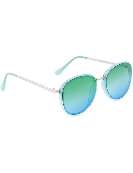 Oversized Fashion Sunglasses for Women Oversized Round Metal Frame UV400 Protection Tinted Lenses - Green - C418ZTSUZCI $15.60