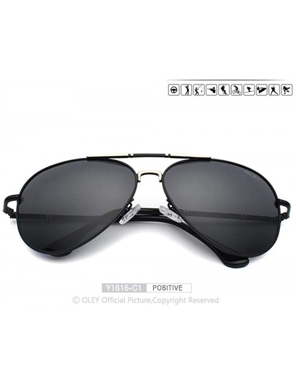 Oversized Unisex Polarized Sunglasses Men Women Oversized Sun Glasses Y1616 C1 BOX - Y1616 C1 Box - C018XE0CSMR $17.68