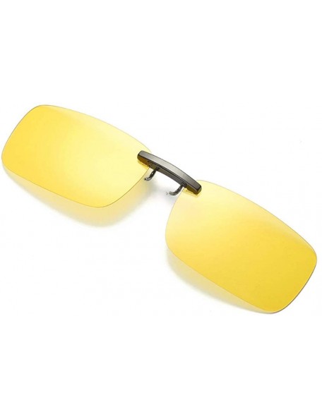 Square Sunglasses Lenses - Polarized Clip-On Flip Up Metal Clip Rimless Sunglasses For Prescription Glasses - Yellow - C718YS...